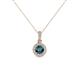 1 - Azaria Blue and White Diamond Halo Pendant 