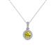 1 - Azaria Yellow and White Diamond Halo Pendant 