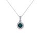 1 - Azaria London Blue Topaz and Diamond Halo Pendant 
