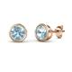 1 - Carys Aquamarine (5mm) Solitaire Stud Earrings 