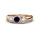 1 - Naava Blue Sapphire and Lab Grown Diamond Three Stone Engagement Ring 