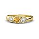 1 - Naava Citrine and Lab Grown Diamond Three Stone Engagement Ring 