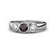 1 - Naava Red Garnet and Lab Grown Diamond Three Stone Engagement Ring 