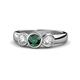 1 - Naava Emerald and Lab Grown Diamond Three Stone Engagement Ring 