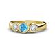 1 - Naava Blue Topaz and Lab Grown Diamond Three Stone Engagement Ring 