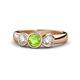 1 - Naava Peridot and Lab Grown Diamond Three Stone Engagement Ring 
