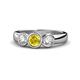 1 - Naava Yellow Sapphire and Lab Grown Diamond Three Stone Engagement Ring 