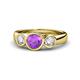 1 - Naava Amethyst and Lab Grown Diamond Three Stone Engagement Ring 