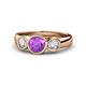 1 - Naava Amethyst and Lab Grown Diamond Three Stone Engagement Ring 