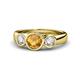 1 - Naava Citrine and Lab Grown Diamond Three Stone Engagement Ring 