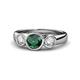 1 - Naava Emerald and Lab Grown Diamond Three Stone Engagement Ring 