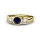 1 - Naava Blue Sapphire and Lab Grown Diamond Three Stone Engagement Ring 