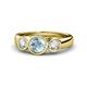 1 - Naava Aquamarine and Lab Grown Diamond Three Stone Engagement Ring 