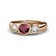 1 - Naava Ruby and Lab Grown Diamond Three Stone Engagement Ring 