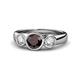 1 - Naava Red Garnet and Lab Grown Diamond Three Stone Engagement Ring 