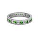2 - Celina 2.70 mm Round Green Garnet and Diamond Eternity Band 