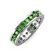 4 - Celina 3.00 mm Round Green Garnet Eternity Band 