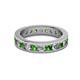 2 - Celina 3.00 mm Round Green Garnet and Diamond Eternity Band 