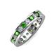 3 - Celina 3.00 mm Round Green Garnet and Diamond Eternity Band 