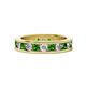 1 - Celina 3.00 mm Round Green Garnet and Diamond Eternity Band 