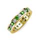 3 - Celina 3.00 mm Round Green Garnet and Diamond Eternity Band 
