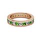 2 - Celina 3.00 mm Round Green Garnet and Diamond Eternity Band 