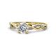 1 - Mayra Desire 1.31 ctw (6.5 mm) IGI Certified Round Lab Grown Diamond (VS1/F) and Round Natural Diamond Engagement Ring 