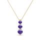 1 - Kesha (3.4mm) Round Iolite Graduated Three Stone Drop Pendant 
