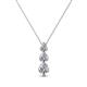 1 - Kesha (3.4mm) Round Diamond Graduated Three Stone Drop Pendant 