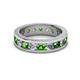 2 - Celina 3.40 mm Round Green Garnet and Diamond Eternity Band 