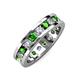 3 - Celina 3.40 mm Round Green Garnet and Diamond Eternity Band 