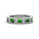 1 - Celina 3.40 mm Round Green Garnet and Diamond Eternity Band 