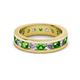 2 - Celina 3.40 mm Round Green Garnet and Diamond Eternity Band 
