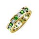 3 - Celina 3.40 mm Round Green Garnet and Diamond Eternity Band 
