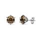 1 - Kenna Smoky Quartz (5mm) Martini Solitaire Stud Earrings 