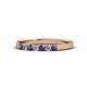1 - Fiala 2.00 mm Iolite and Lab Grown Diamond 7 Stone Wedding Band 