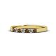 1 - Fiala 2.00 mm Smoky Quartz and Lab Grown Diamond 7 Stone Wedding Band 