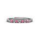 2 - Fiala 2.00 mm Pink Tourmaline and Lab Grown Diamond 7 Stone Wedding Band 