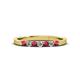 2 - Fiala 2.00 mm Rhodolite Garnet and Lab Grown Diamond 7 Stone Wedding Band 