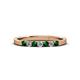 2 - Fiala 2.00 mm Emerald and Lab Grown Diamond 7 Stone Wedding Band 