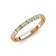 3 - Fiala 2.00 mm Peridot and Lab Grown Diamond 7 Stone Wedding Band 