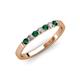 3 - Fiala 2.00 mm Emerald and Lab Grown Diamond 7 Stone Wedding Band 
