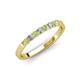 3 - Fiala 2.00 mm Peridot and Lab Grown Diamond 7 Stone Wedding Band 