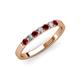 3 - Fiala 2.40 mm Ruby and Lab Grown Diamond 7 Stone Wedding Band 