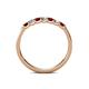 5 - Fiala 2.40 mm Ruby and Lab Grown Diamond 7 Stone Wedding Band 