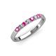 3 - Fiala 2.40 mm Pink Sapphire and Lab Grown Diamond 7 Stone Wedding Band 
