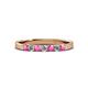 2 - Fiala 2.40 mm Pink Sapphire and Lab Grown Diamond 7 Stone Wedding Band 