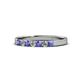 1 - Fiala 2.40 mm Tanzanite and Lab Grown Diamond 7 Stone Wedding Band 