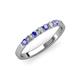 3 - Fiala 2.40 mm Tanzanite and Lab Grown Diamond 7 Stone Wedding Band 