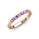 3 - Fiala 2.40 mm Pink Sapphire and Lab Grown Diamond 7 Stone Wedding Band 
